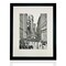 iFrame 18” x 22” Black Framed New York City Wall Street Skyline Print Framed Art Work For Wall Decor With Photo Mat | NYC Skyline Wall Art | Black And White Picture Wall Art Decor